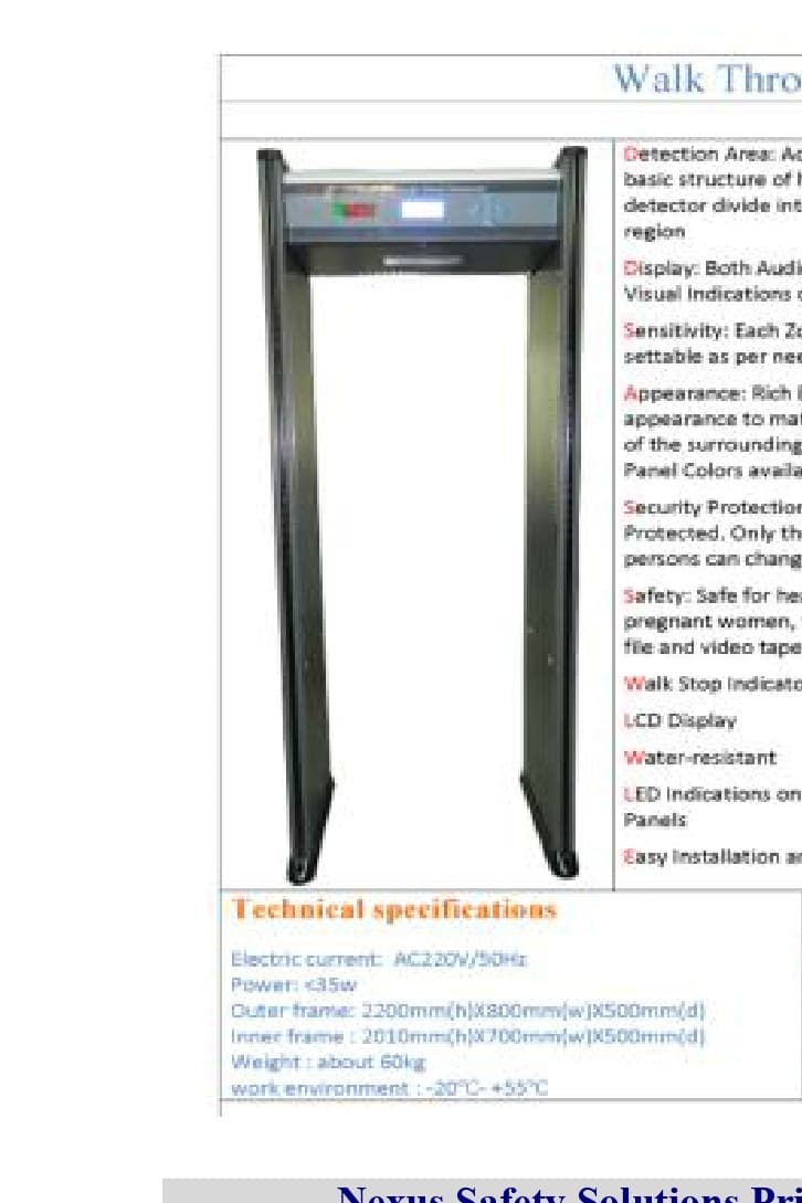 Nexus Walk-Through Detector 152B